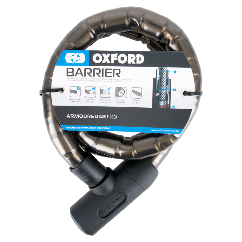 Oxford Barrier Armoured Cable 1.4mx25mm Smoke