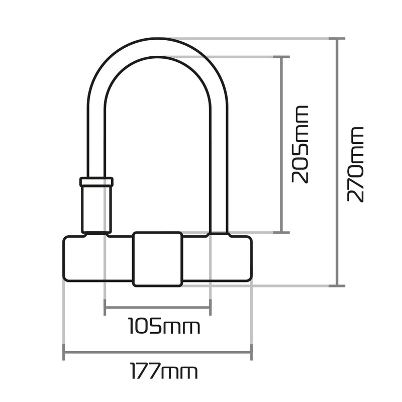 Oxford Magnum U-lock (170x285mm) with Bracket